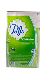 Puffs Plus Lotion 2-Ply 124 Tissues/Box, 4 Boxes - Green Valley Pharmacy Ottawa Canada