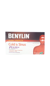 Benylin Cold & Sinus Plus, 24 tablets - Green Valley Pharmacy Ottawa Canada