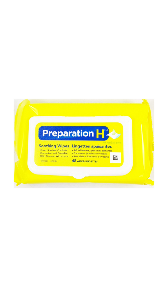 Preparation H Soothing Wipes,  48 wipes - Green Valley Pharmacy Ottawa Canada