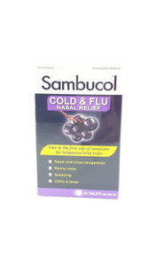 Sambucol, Cold & Flu Nasal Relief, 30 capsules - Green Valley Pharmacy Ottawa Canada