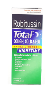 Robitussin Total Nighttime, Extra Strength, 240 mL - Green Valley Pharmacy Ottawa Canada