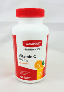 Vitamin C 500mg, 120 chewable tablets - Green Valley Pharmacy Ottawa Canada